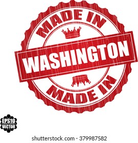 Made in Washington Red Grunge Stamp Isolated On White Background.Vector illustration