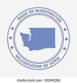 Made in Washington seal. Sign of production. Vector illustration EPS8