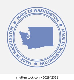 Made in Washington seal. Sign of production. Vector illustration EPS8