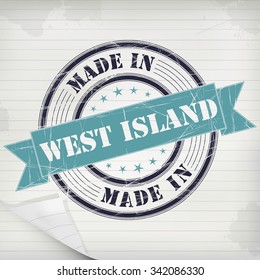 Made in West Island vector rubber stamp on grunge paper 