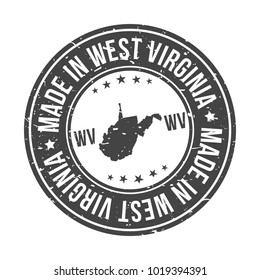 Made in West Virginia State USA Quality Original Stamp Design Vector Art Seal Badge Map.