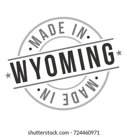 Made In Wyoming Stamp Logo Icon Symbol Design. Seal Badge National Product Vector.