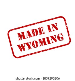 Made in Wyoming state sign in rubber stamp style vector