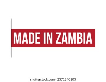 Made in Zambia red vector banner illustration isolated on white background