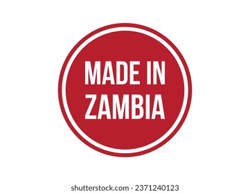 Made in Zambia red vector banner illustration isolated on white background