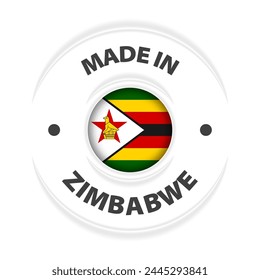Made in Zimbabwe Grafik und Label. Element der Wirkung für die Nutzung, die Sie daraus machen wollen.