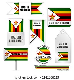 Made in Zimbabwe graphics and labels set. Some elements of impact for the use you want to make of it.