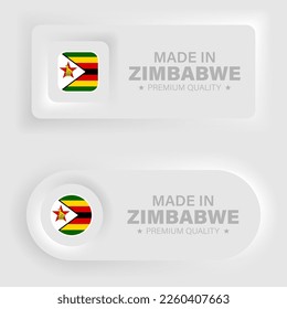 Made in Zimbabwe neumorphic graphic and label. Element of impact for the use you want to make of it.