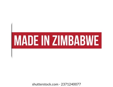 Made in Zimbabwe red banner design vector illustration