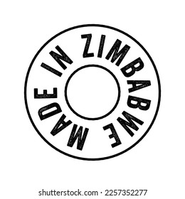 Made in Zimbabwe text emblem stamp, concept background
