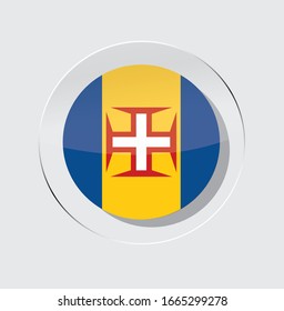 Madeira country flag circle icon with white background