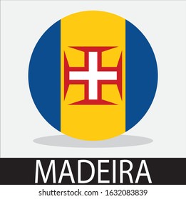 
Madeira country flag icon with white background