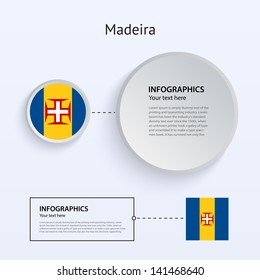 Madeira Country Set of Banners on gray background for Infographic and Presentation. Vector illustration.