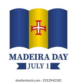 Madeira Day banner. Holiday celebration on July 1. Vector template for typography poster, flyer, greeting card, etc.