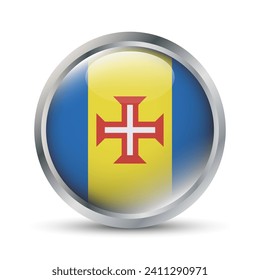 Madeira Flag 3D Badge Illustration