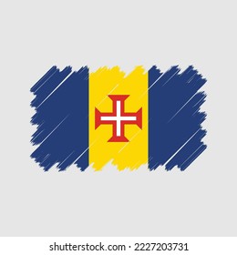 Madeira Flag Brush Vector Illustration