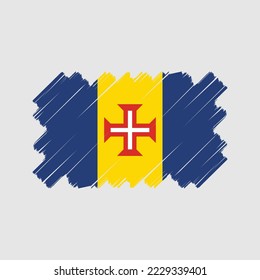 Madeira Flag Brush Vector Illustration