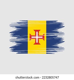 Madeira Flag Brush Vector Illustration