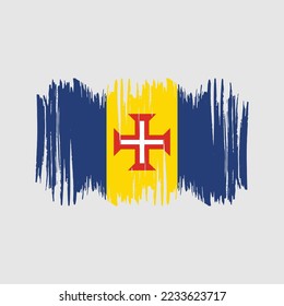 Madeira Flag Brush Vector Illustration