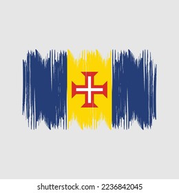 Madeira Flag Brush Vector Illustration