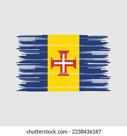 Madeira Flag Brush Vector Illustration