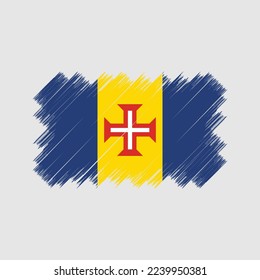 Madeira Flag Brush Vector Illustration