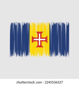 Madeira Flag Brush Vector Illustration