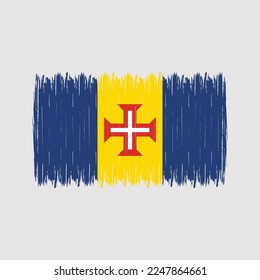 Madeira Flag Brush Vector Illustration