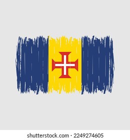 Madeira Flag Brush Vector Illustration