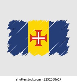 Madeira Flag Brush Vector Illustration