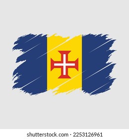 Madeira Flag Brush Vector Illustration