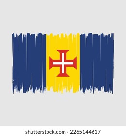 Madeira Flag Brush Vector Illustration