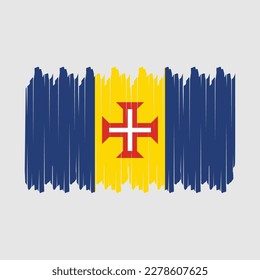 Madeira Flag Brush Vector Illustration