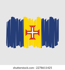 Madeira Flag Brush Vector Illustration