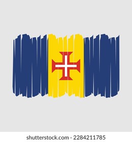 Madeira Flag Brush Vector Illustration