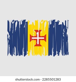 Madeira Flag Brush Vector Illustration