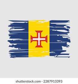 Madeira Flag Brush Vector Illustration