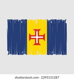 Madeira Flag Brush Vector Illustration