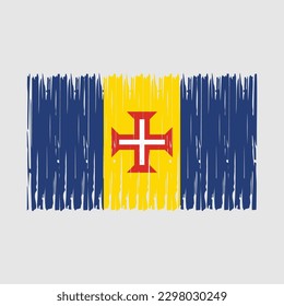 Madeira Flag Brush Vector Illustration