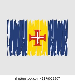 Madeira Flag Brush Vector Illustration