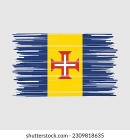 Madeira Flag Brush Vector Illustration