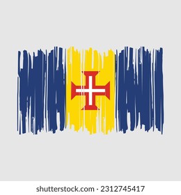 Madeira Flag Brush Vector Illustration