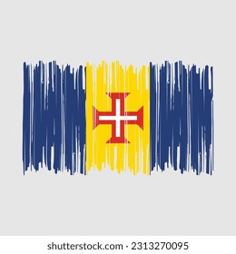 Madeira Flag Brush Vector Illustration