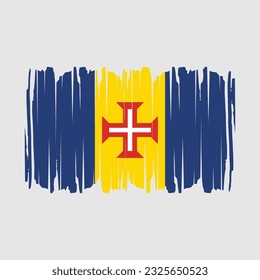 Madeira Flag Brush Vector Illustration