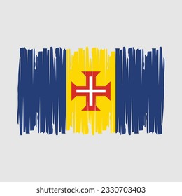 Madeira Flag Brush Vector Illustration