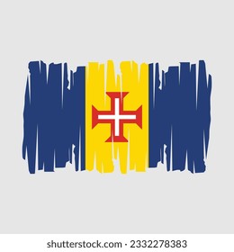 Madeira Flag Brush Vector Illustration