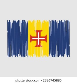 Madeira Flag Brush Vector Illustration