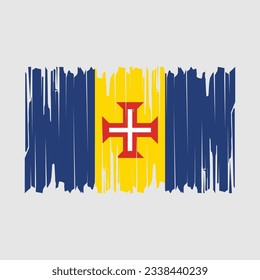 Madeira Flag Brush Vector Illustration