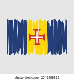 Madeira Flag Brush Vector Illustration