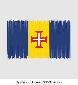 Madeira Flag Brush Vector Illustration